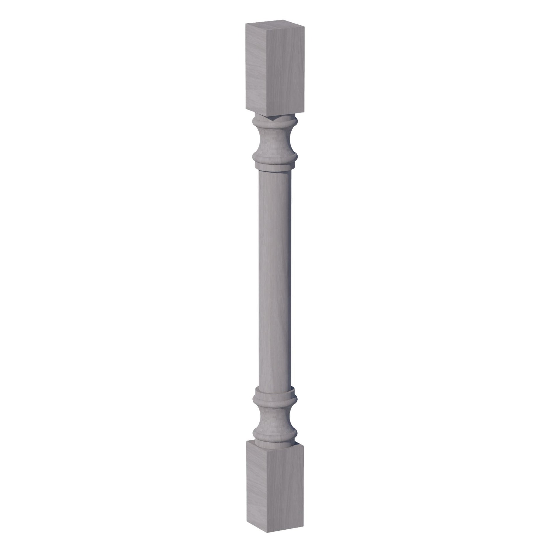 RP336-SWG Round Roman Pillar - Shaker Style - Washed Grey   03"W x 36"H x 3"D