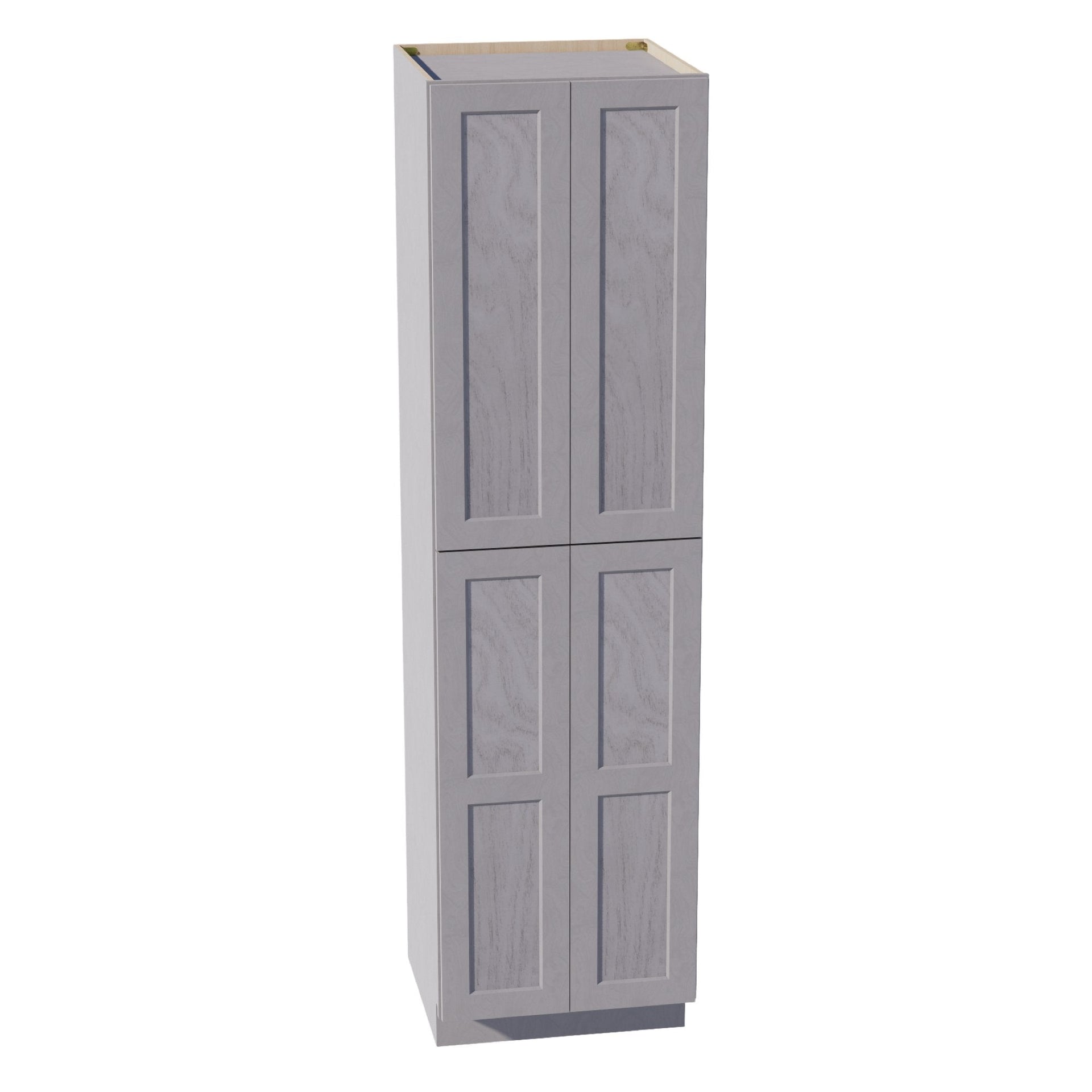 TP2490-SWG Tall Shelf Pantry Cabinet 4 Door & 6 Sheleves - Shaker Style - Washed Grey   24" W x 90"H x 24"D