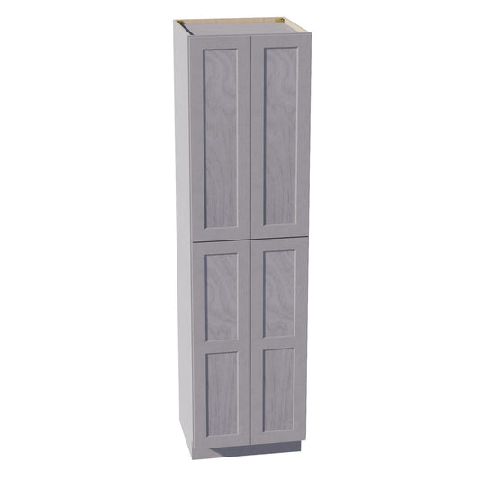TP2490-SWG Tall Shelf Pantry Cabinet 4 Door & 6 Sheleves - Shaker Style - Washed Grey   24" W x 90"H x 24"D