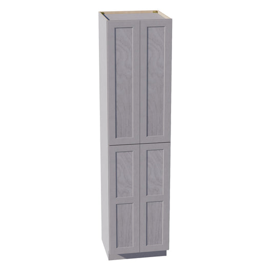 TP2496-SWG Tall Shelf Pantry Cabinet 4 Door & 6 Sheleves - Shaker Style - Washed Grey   24" W x 96"H x 24"D