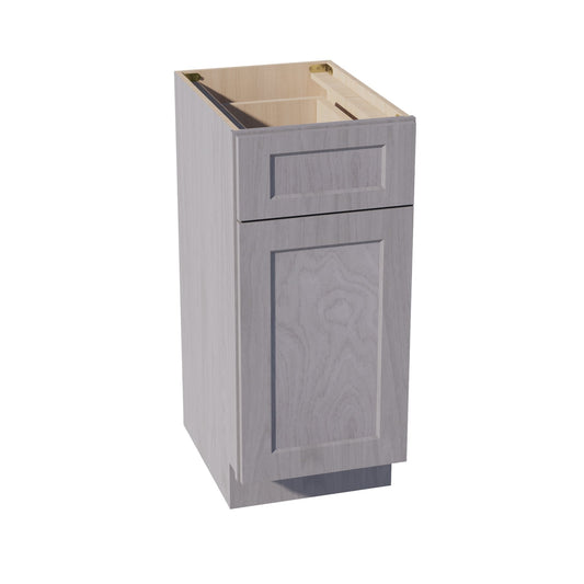 VB1521-SWG Vanity Base Cabinet 1 Door & 1 Drawer - Shaker Style - Washed Grey   15"W x 34-1/2"H x 24"D