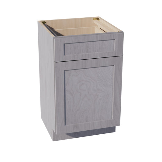 VB2121-SWG Vanity Base Cabinet 1 Door & 1 Drawer - Shaker Style - Washed Grey   21"W x 34-1/2"H x 24"D