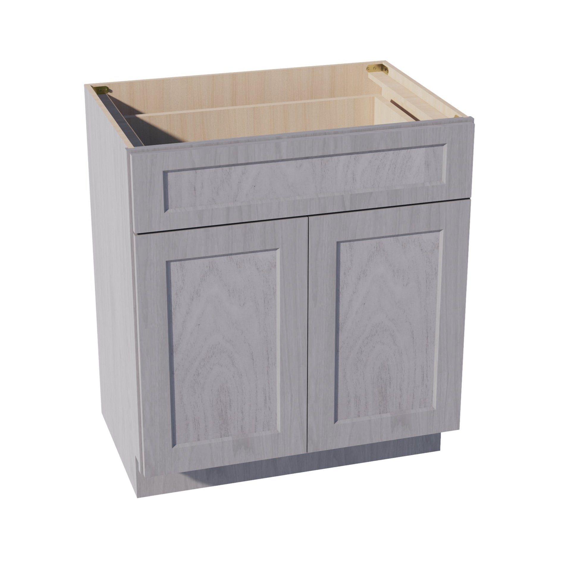 VB3021-SWG Vanity Base Cabinet 2 Doors & 1 Drawer - Shaker Style - Washed Grey   30"W x 34-1/2"H x 24"D