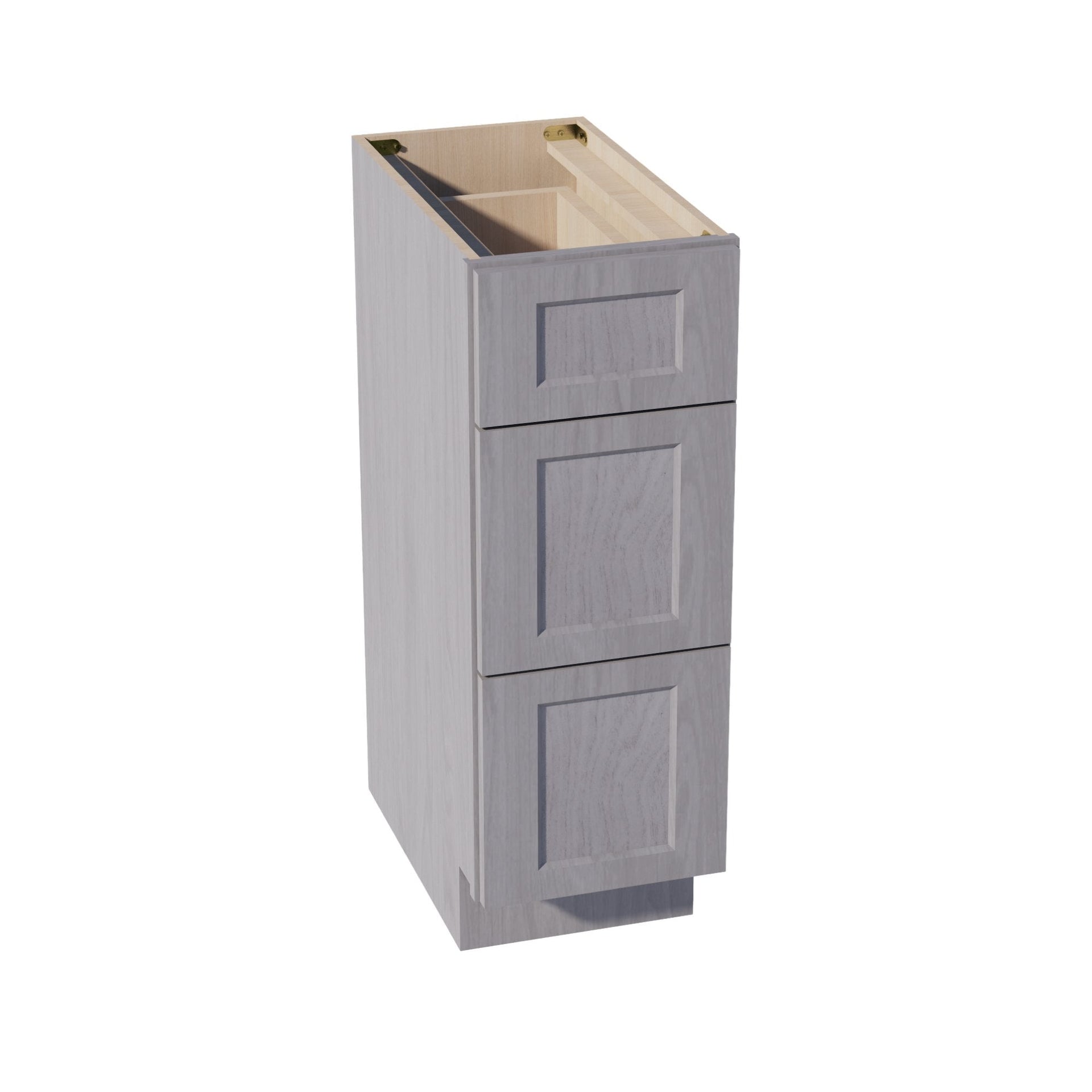 VDB1221-SWG Vanity Base Cabinet 3 Drawers - Shaker Style - Washed Grey   12"W x 34-1/2"H x 21"D