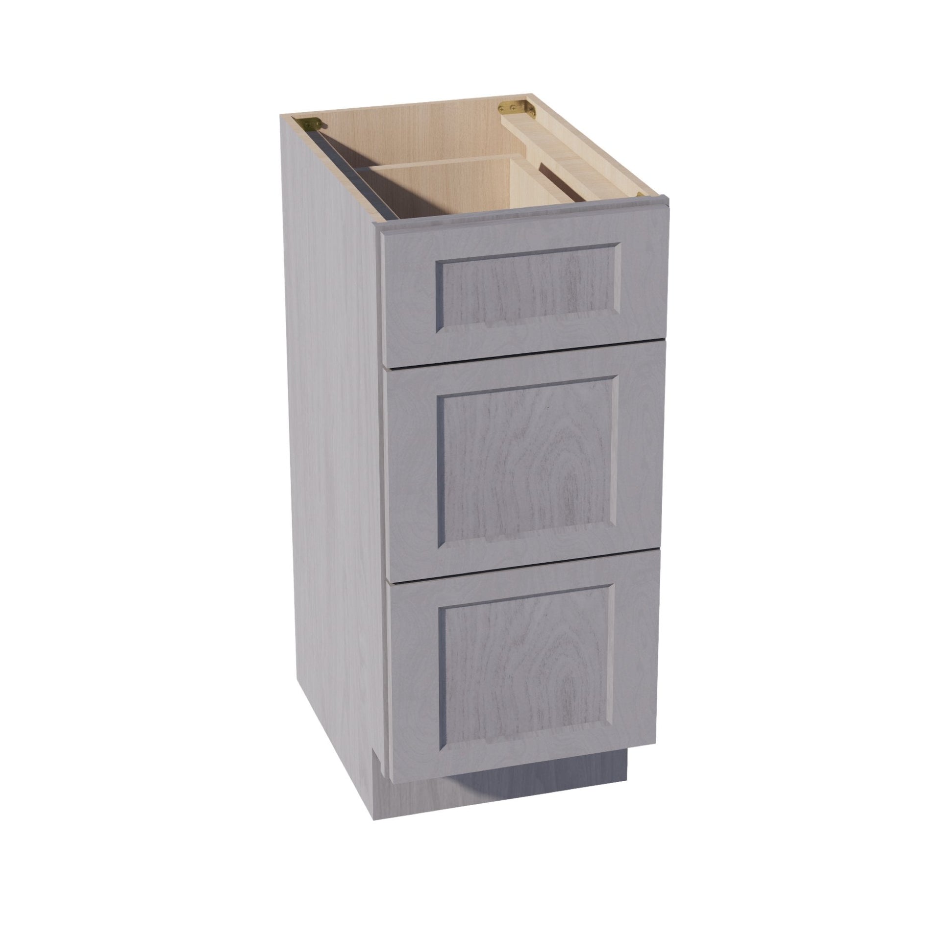 VDB1521-SWG Vanity Base Cabinet 3 Drawers - Shaker Style - Washed Grey   15"W x 34-1/2"H x 21"D
