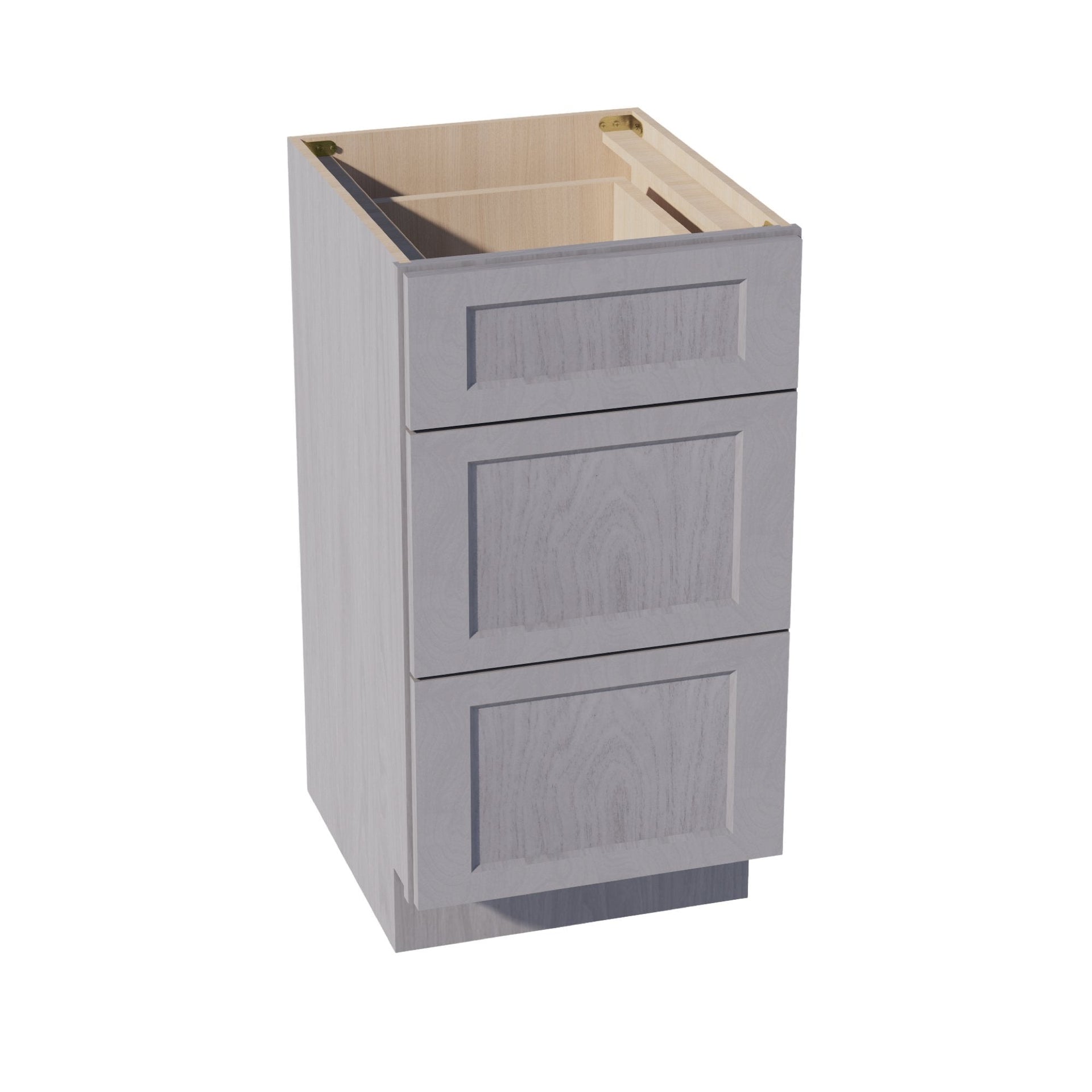 VDB1821-SWG Vanity Base Cabinet 3 Drawers - Shaker Style - Washed Grey   18"W x 34-1/2"H x 21"D