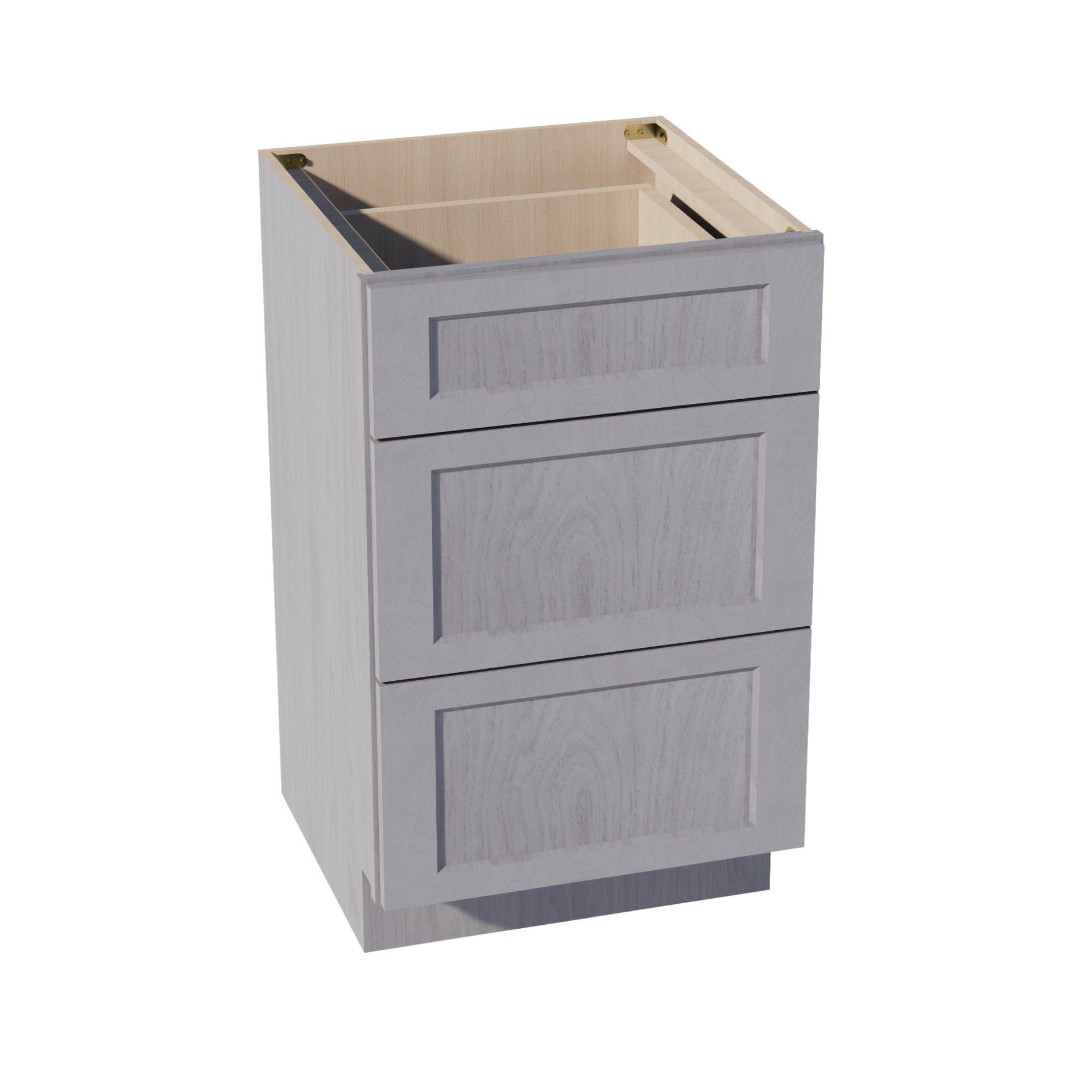 VDB2121-SWG Vanity Base Cabinet 3 Drawers - Shaker Style - Washed Grey   21"W x 34-1/2"H x 21"D