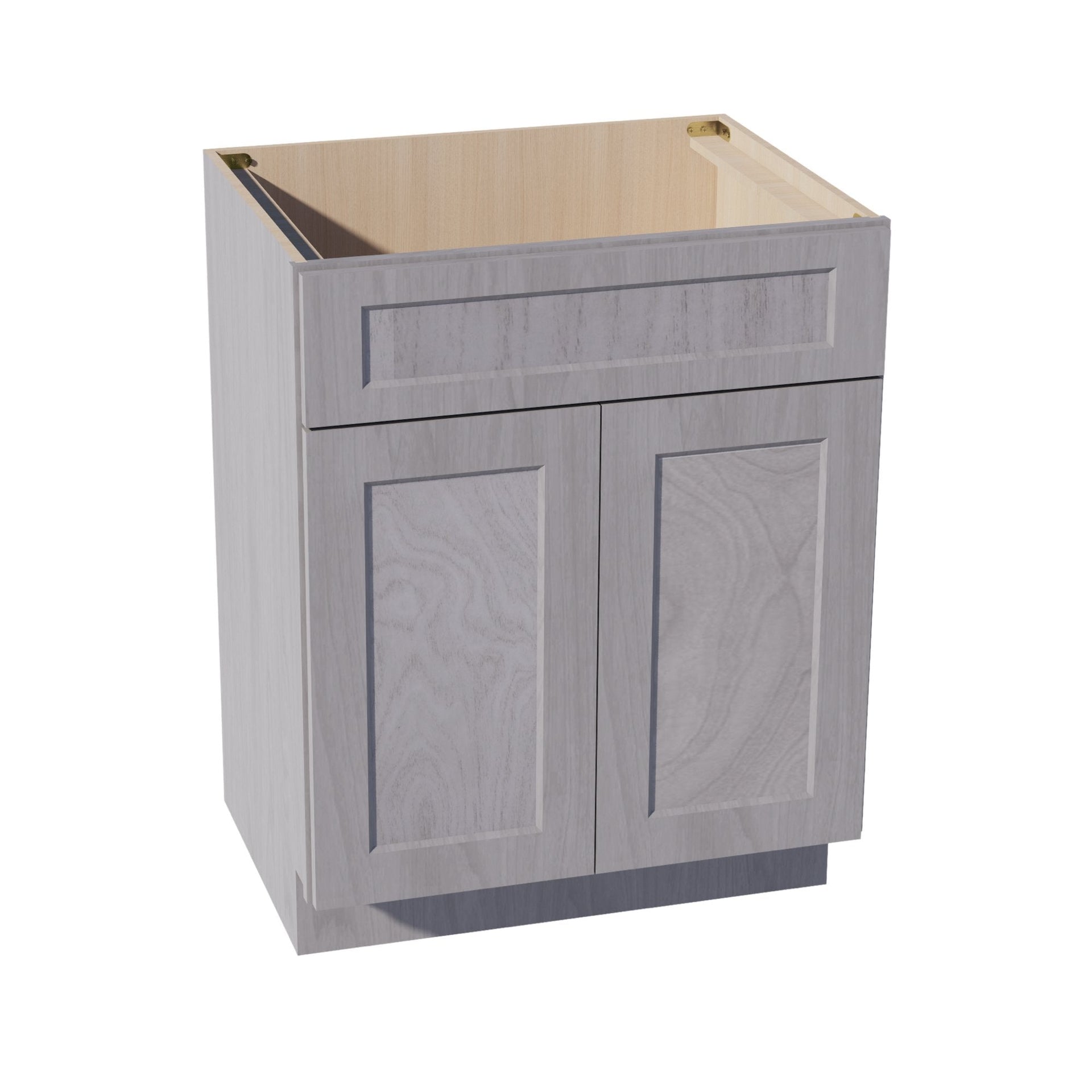 VSB2721-SWG Vanity Sink Base 1 False Drawer & 2 Doors - Shaker Style - Washed Grey   27"W x 34-1/2"H x 21"D