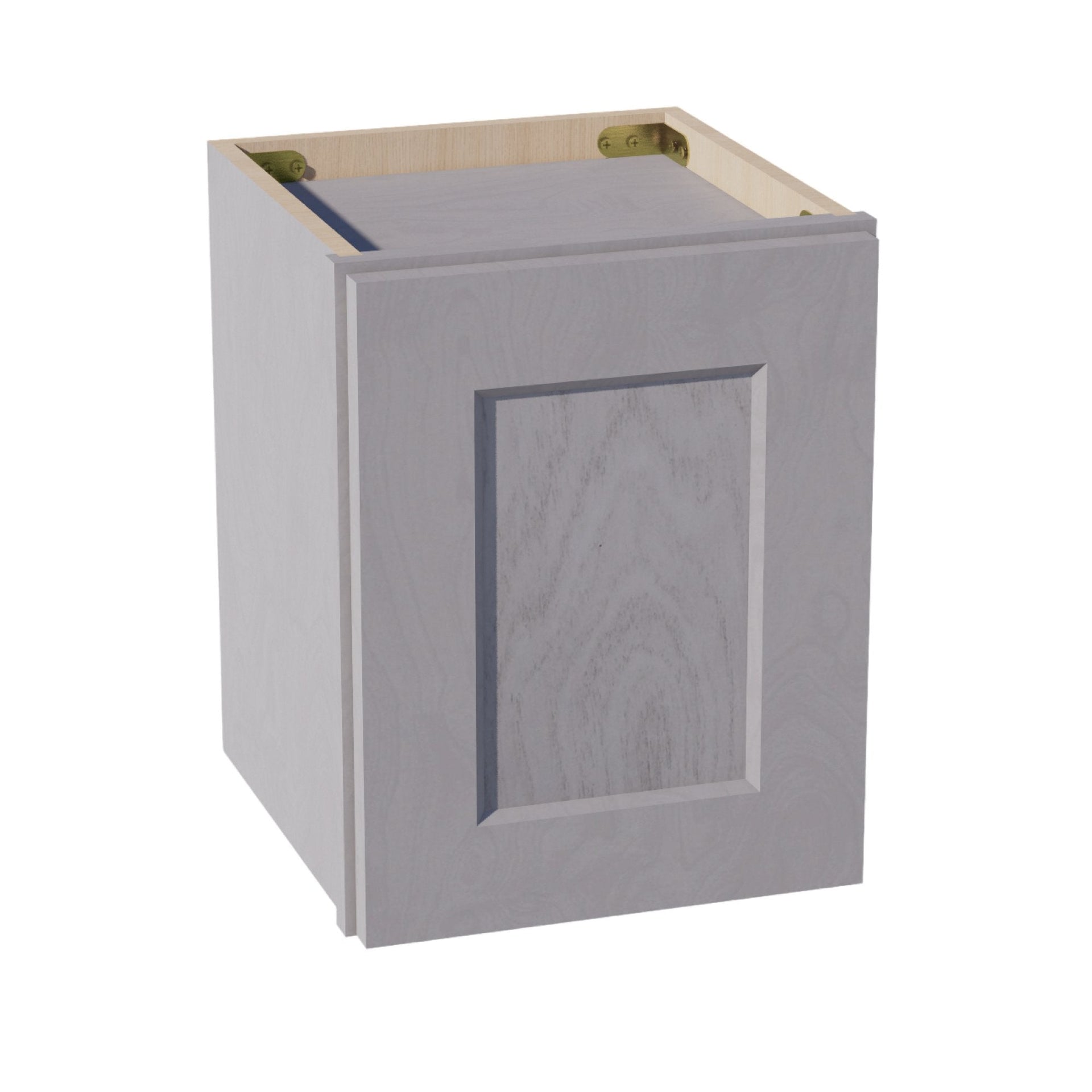 W1215-SWG Wall Cabinet 1 Door & 2 Shelves - Shaker Style - Washed Grey   12"W x 15"H x 12"D