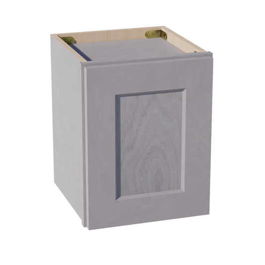 W1215-SWG Wall Cabinet 1 Door & 2 Shelves - Shaker Style - Washed Grey   12"W x 15"H x 12"D