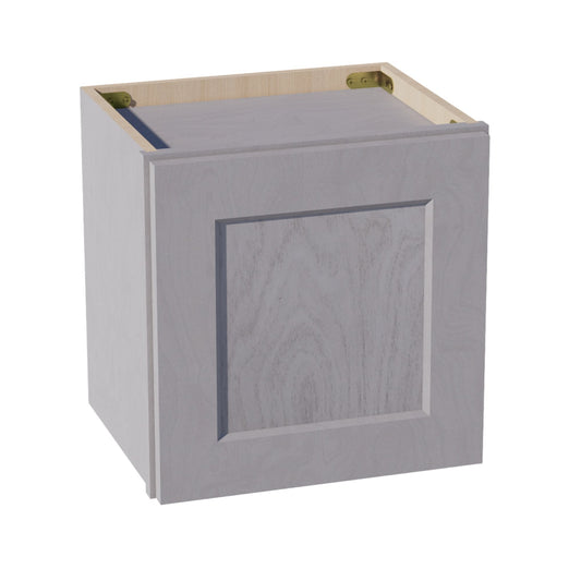 W1515-SWG Wall Cabinet 1 Door & 2 Shelves - Shaker Style - Washed Grey   15"W x 15"H x 12"D