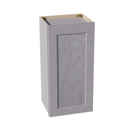 W1530-SWG Wall Cabinet 1 Door & 2 Shelves - Shaker Style - Washed Grey   15"W x 30"H x 12"D