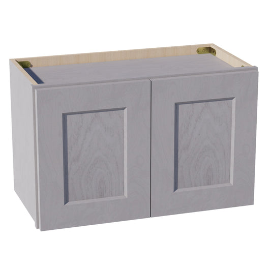 W2415-SWG Wall Cabinet 2 Doors & 2 Shelves - Shaker Style - Washed Grey   24"W x 15"H x 12"D