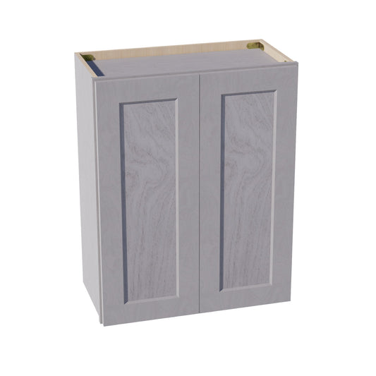 W2430-SWG Wall Cabinet 2 Doors & 2 Shelves - Shaker Style - Washed Grey   24"W x 30"H x 12"D