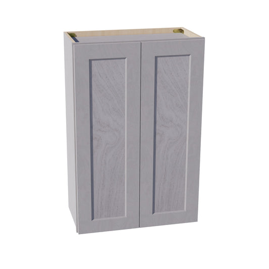 W2436-SWG Wall Cabinet 2 Doors & 2 Shelves - Shaker Style - Washed Grey   24"W x 36"H x 12"D