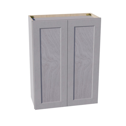 W2736-SWG Wall Cabinet 2 Doors & 2 Shelves - Shaker Style - Washed Grey   27"W x 36"H x 12"D