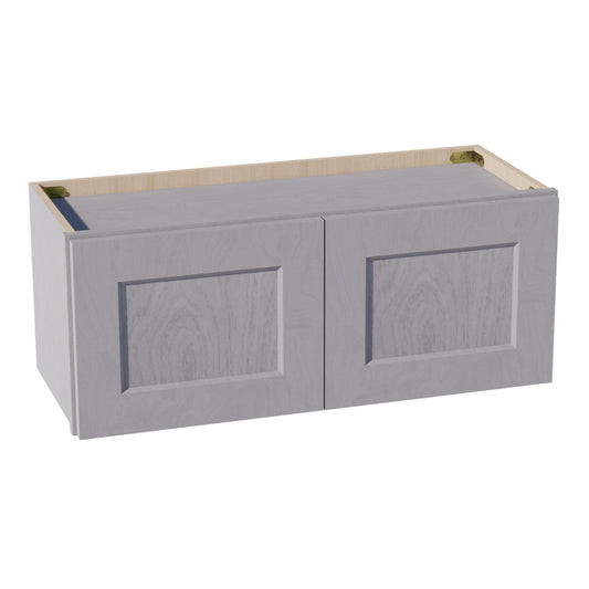 W3012-SWG Wall Cabinet 2 Doors & 2 Shelves - Shaker Style - Washed Grey   30"W x 12"H x 12"D