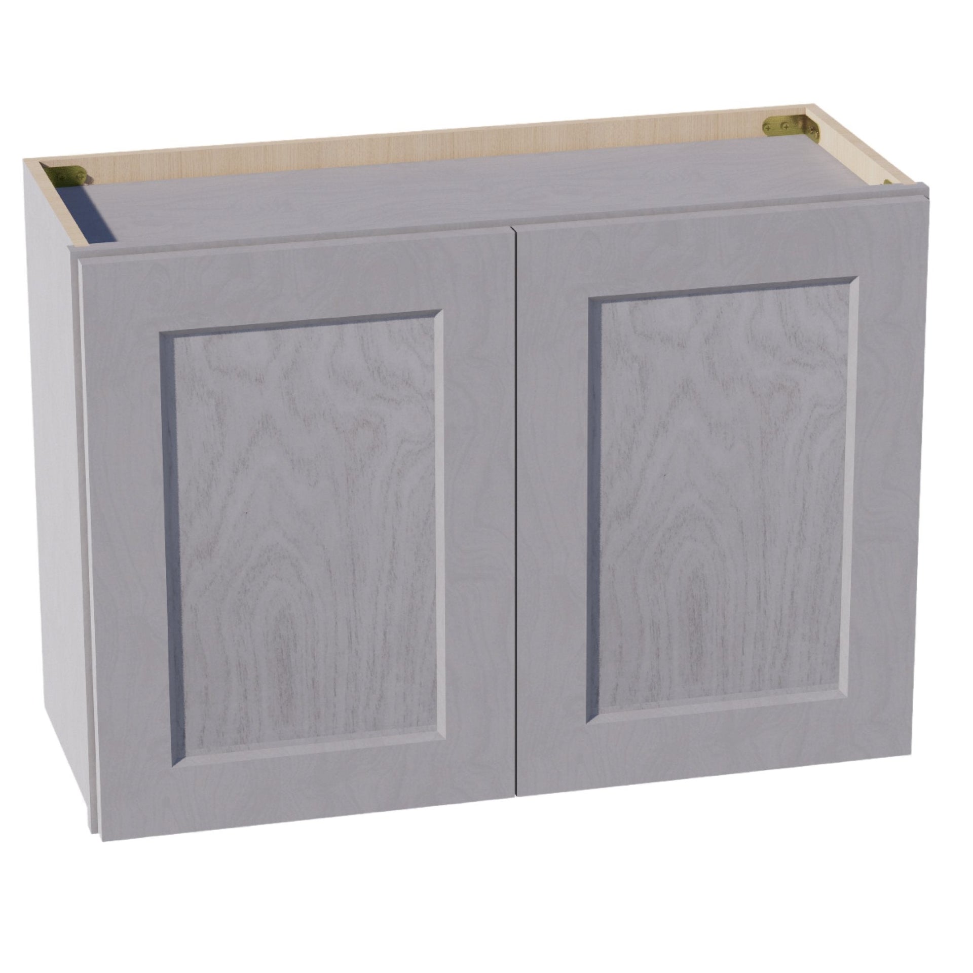 W3021-SWG Wall Cabinet 2 Doors & 2 Shelves - Shaker Style - Washed Grey   30"W x 21"H x 12"D