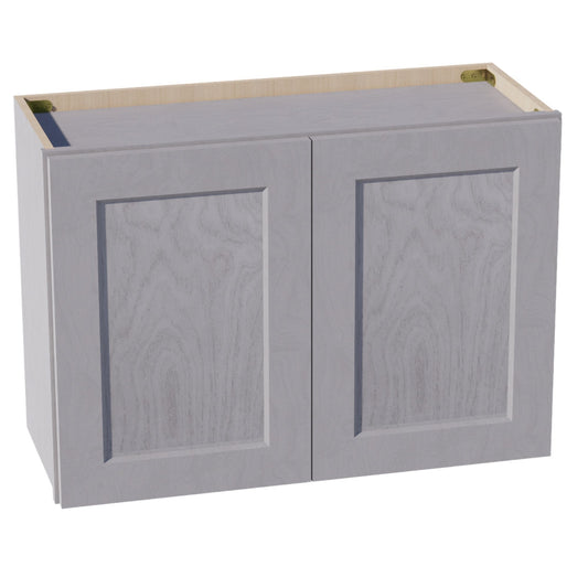 W3021-SWG Wall Cabinet 2 Doors & 2 Shelves - Shaker Style - Washed Grey   30"W x 21"H x 12"D