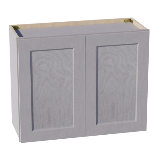 W3024-SWG Wall Cabinet 2 Doors & 2 Shelves - Shaker Style - Washed Grey   30"W x 24"H x 12"D
