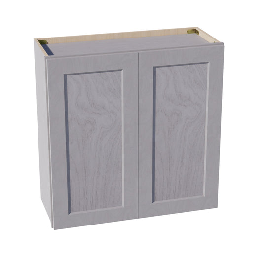 W3030-SWG Wall Cabinet 2 Doors & 2 Shelves - Shaker Style - Washed Grey   30"W x 30"H x 12"D