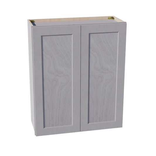 W3036-SWG Wall Cabinet 2 Doors & 2 Shelves - Shaker Style - Washed Grey   30"W x 36"H x 12"D
