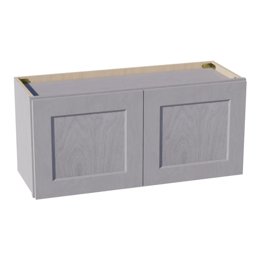 W3315-SWG Wall Cabinet 2 Doors & 2 Shelves - Shaker Style - Washed Grey   33"W x 15"H x 12"D