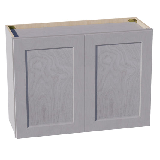W3324-SWG Wall Cabinet 2 Doors & 2 Shelves - Shaker Style - Washed Grey   33"W x 24"H x 12"D