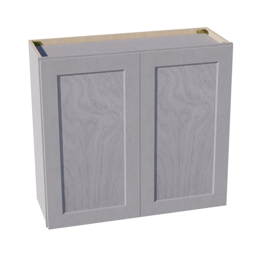 W3330-SWG Wall Cabinet 2 Doors & 2 Shelves - Shaker Style - Washed Grey   33"W x 30"H x 12"D