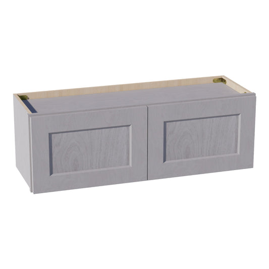 W3612-SWG Wall Cabinet 2 Doors & 2 Shelves - Shaker Style - Washed Grey   36"W x 12"H x 12"D