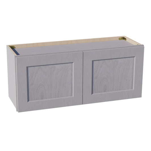 W3615-SWG Wall Cabinet 2 Doors & 2 Shelves - Shaker Style - Washed Grey   36"W x 15"H x 12"D