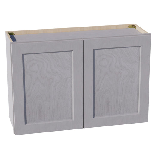 W3624-SWG Wall Cabinet 2 Doors & 2 Shelves - Shaker Style - Washed Grey   36"W x 24"H x 12"D