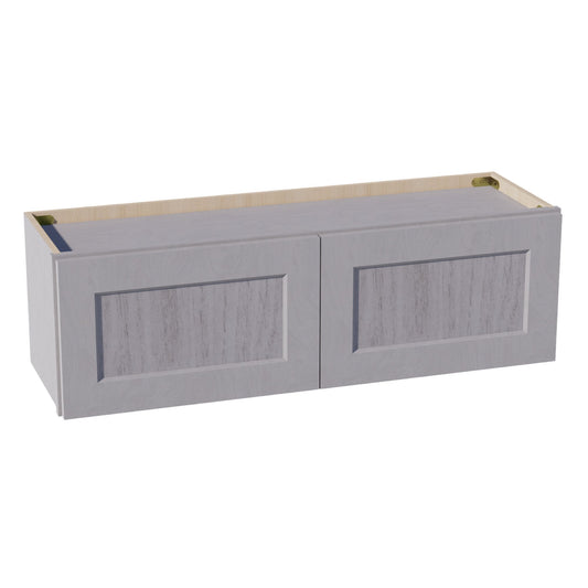 W3912-SWG Wall Cabinet 2 Doors & 2 Shelves - Shaker Style - Washed Grey   39"W x 12"H x 12"D