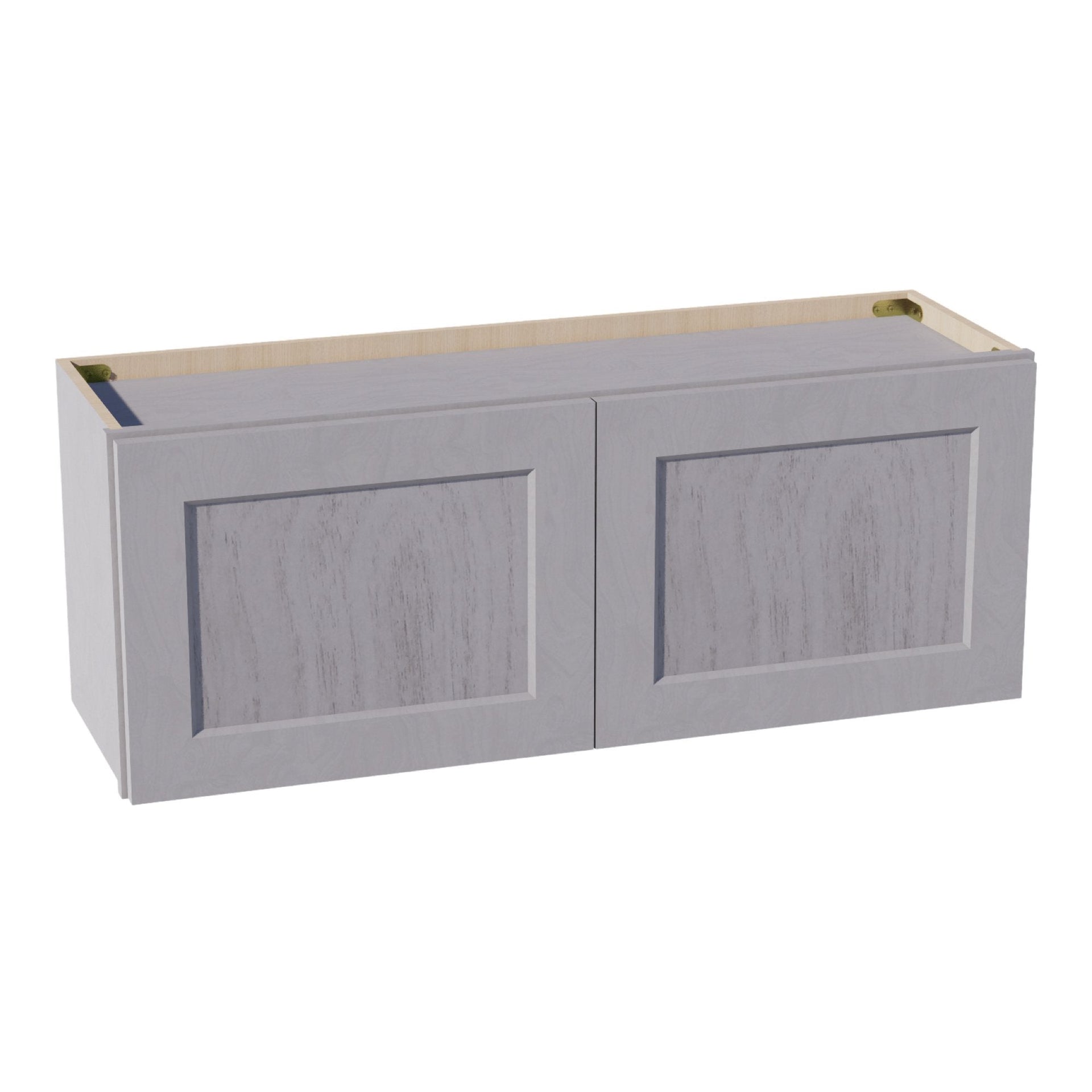 W3915-SWG Wall Cabinet 2 Doors & 2 Shelves - Shaker Style - Washed Grey   39"W x 15"H x 12"D