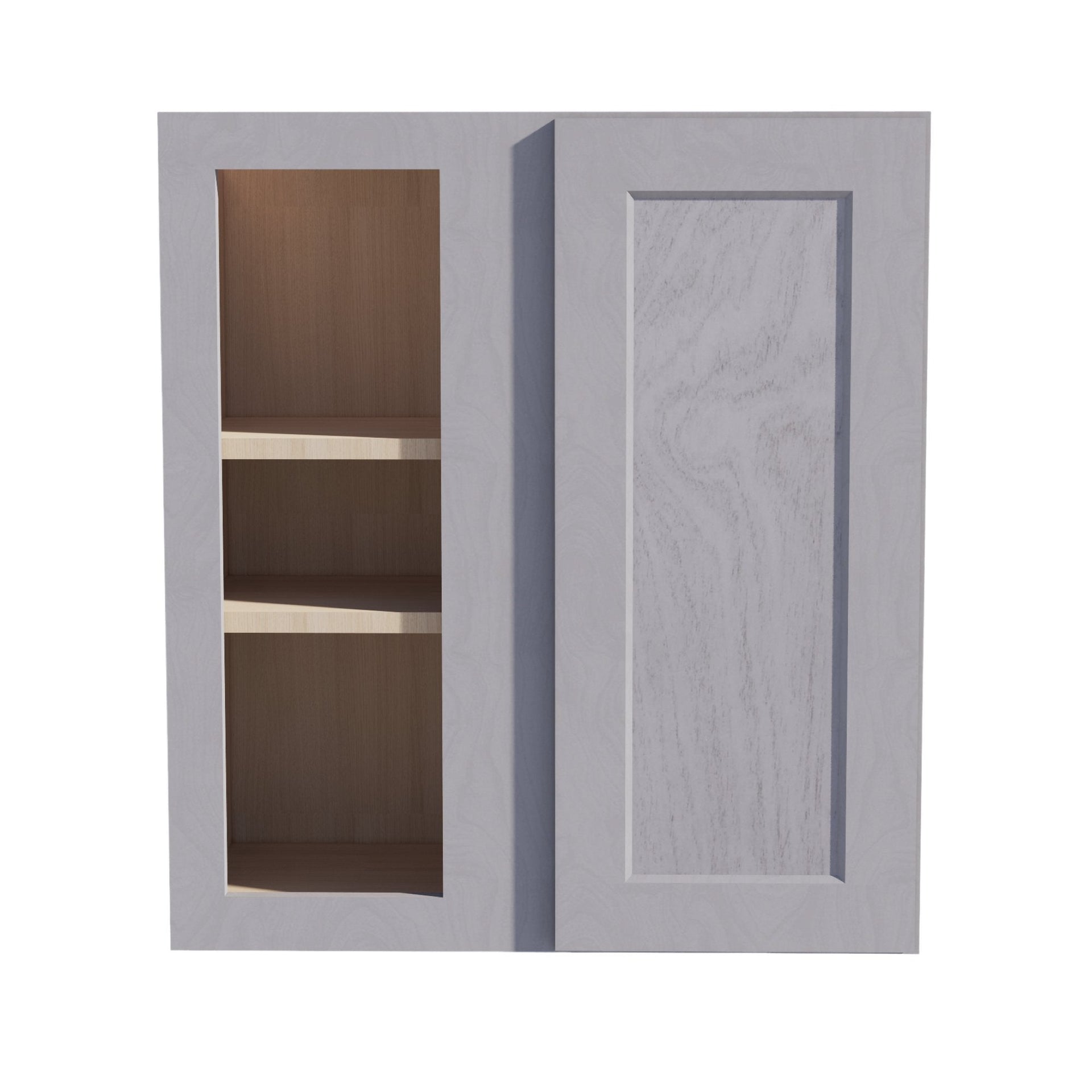 WBC2730-SWG Wall Blind Corner Cabinet 1 Door & 2 Shelves - Shaker Style - Washed Grey   27"W x 30"H x 12"D