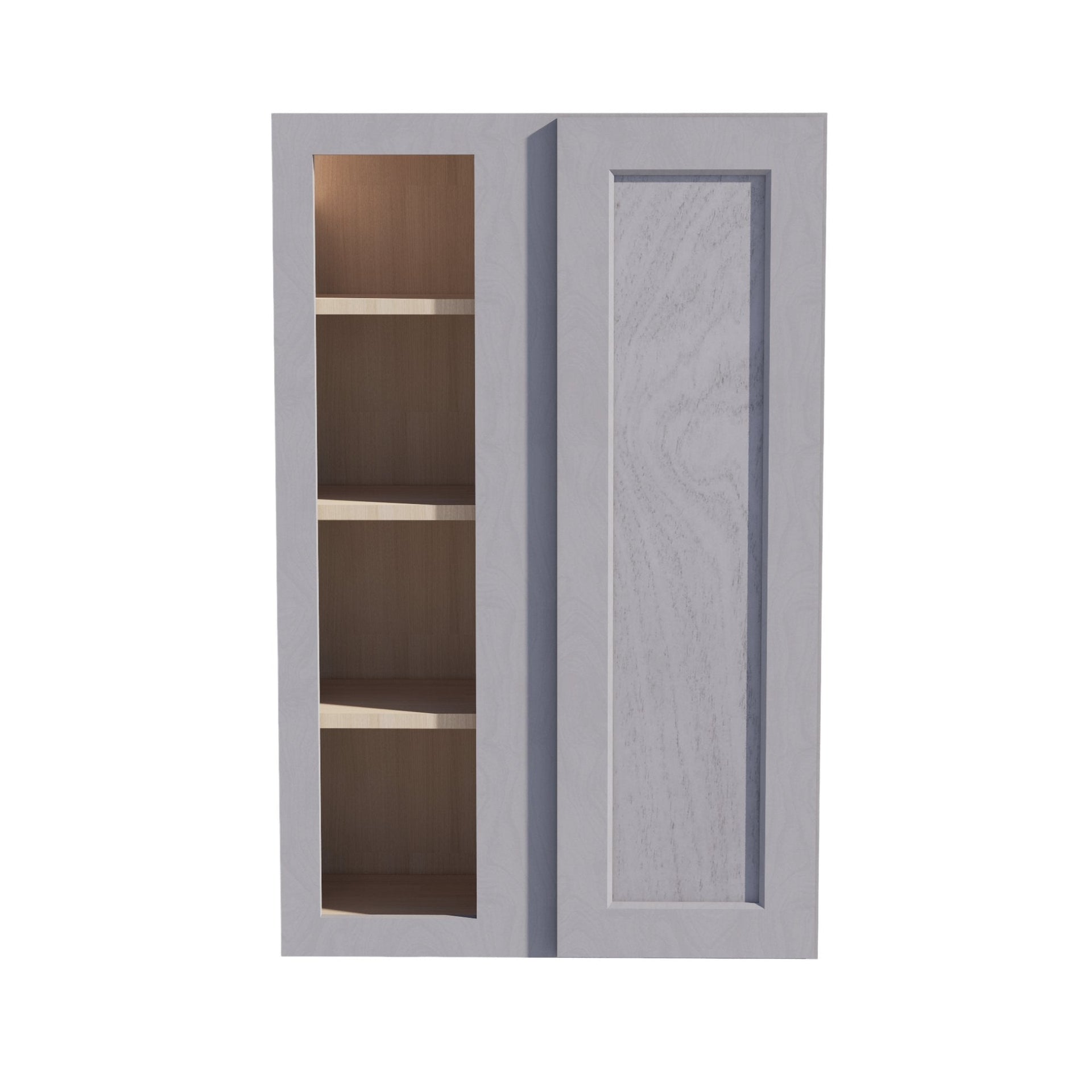 WBC2742-SWG Wall Blind Corner Cabinet 1 Door & 2 Shelves - Shaker Style - Washed Grey   27"W x 42"H x 12"D