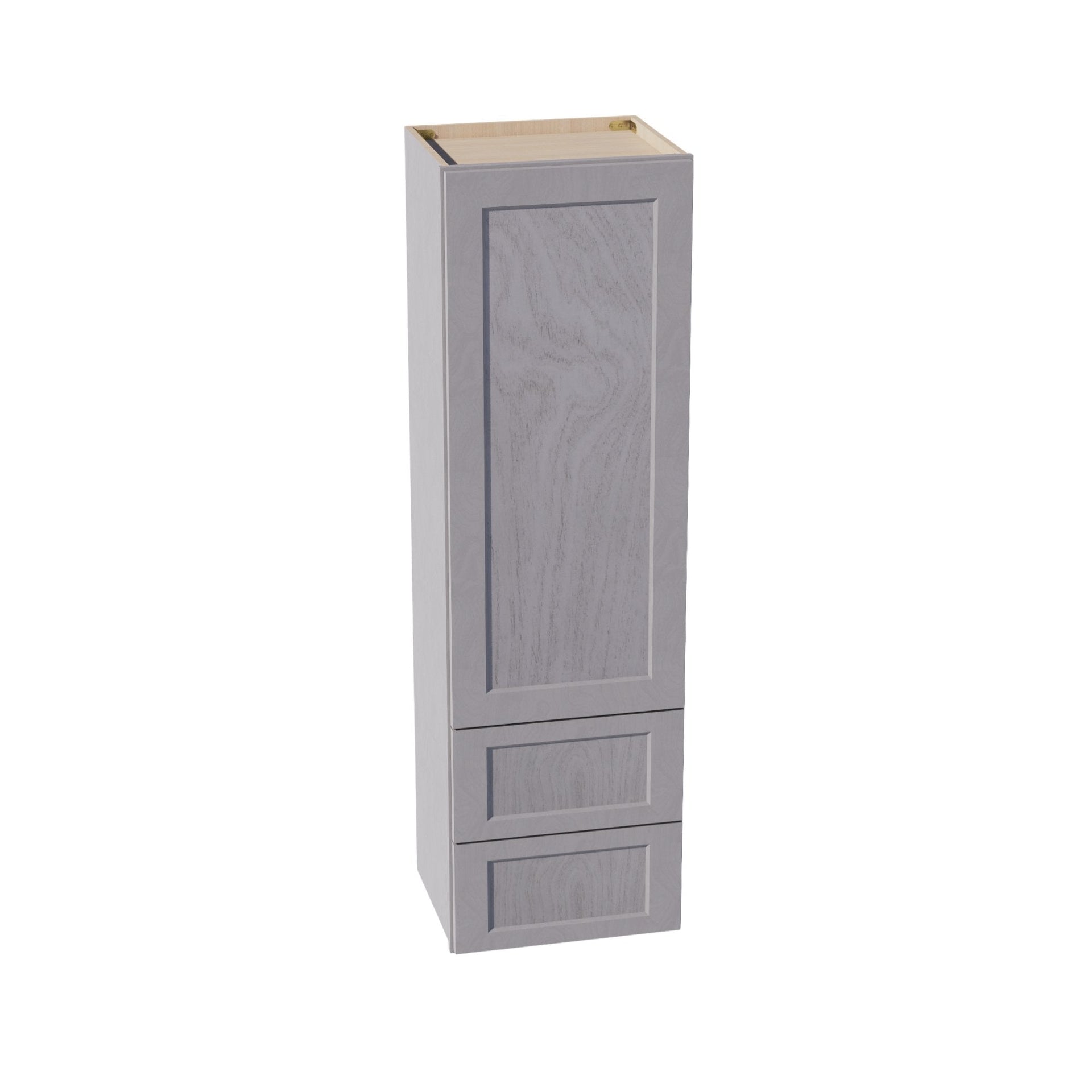 WD1860-SWG Diagonal Wall Corner Cabinet 1 Door & 2 Shelves - Shaker Style - Washed Grey   18'W x 60"H x 15"D