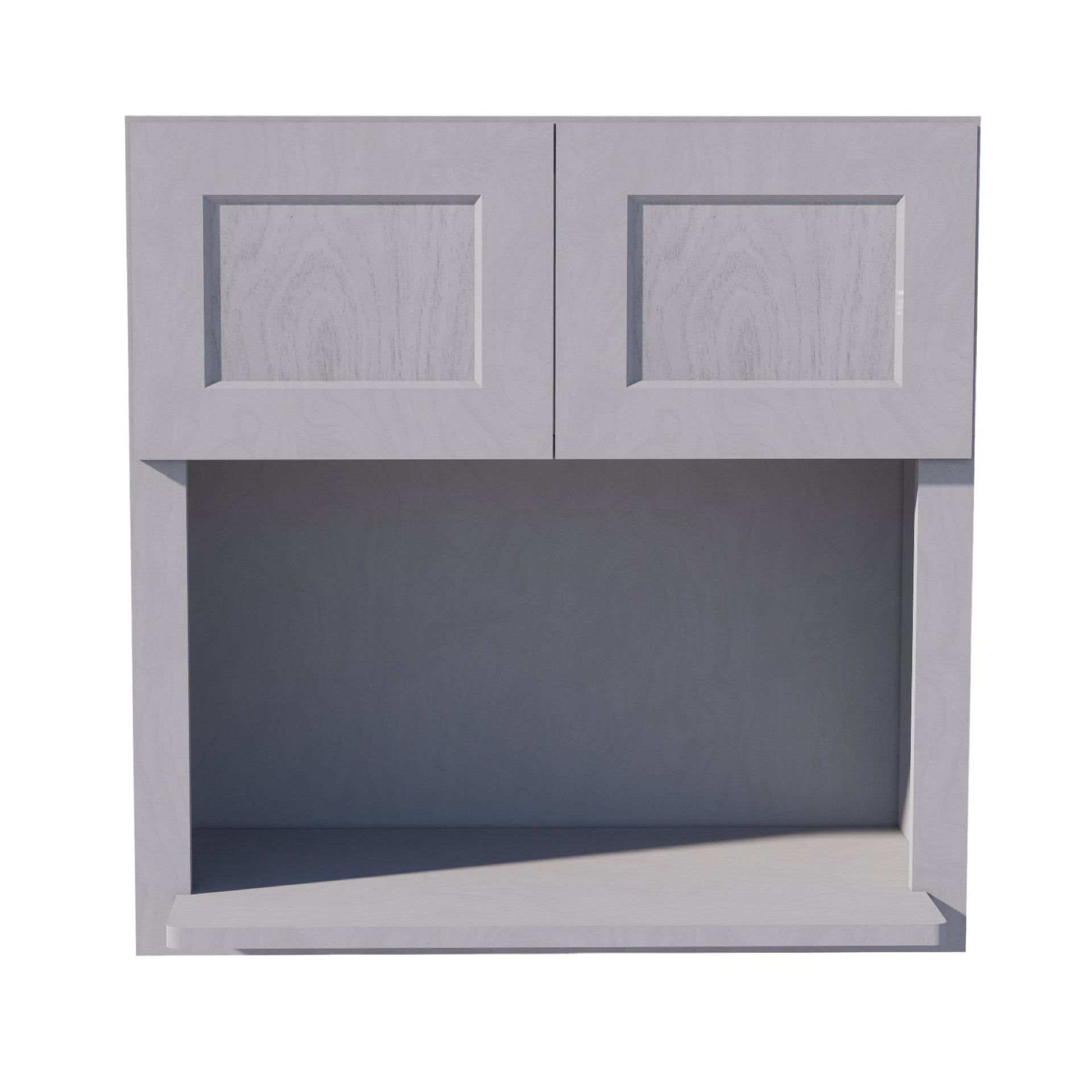 WM3030-SWG Wall Cabinets 2 Doors Wall Built-in Microwave  - Shaker Style - Washed Grey   30"W x 30"H x 12"D