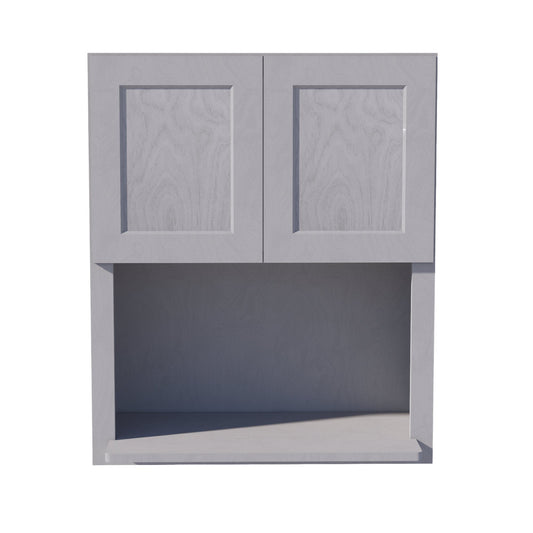 WM3036-SWG Wall Cabinets 2 Doors Wall Built-in Microwave  - Shaker Style - Washed Grey   30"W x 36"H x 12"D