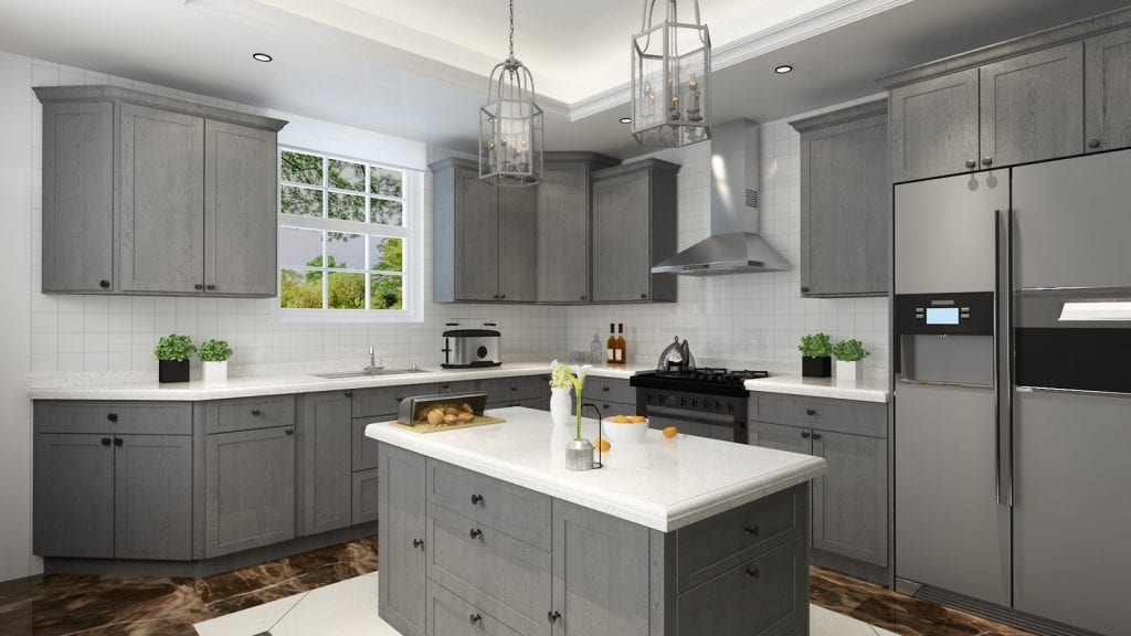 WP-W36-SWG Base Panel Wainscot  - Shaker Style - Washed Grey   11-1/2"W x 35-1/2"H x 3/4"D