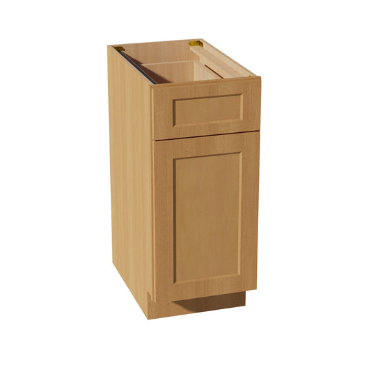 B15-ST: Shaker Timber 15" 1 Drawer 1 Door Standard Base Cabinet