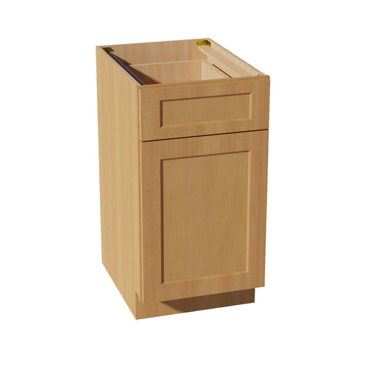 B18-ST: Shaker Timber 18" 1 Drawer 1 Door Standard Base Cabinet