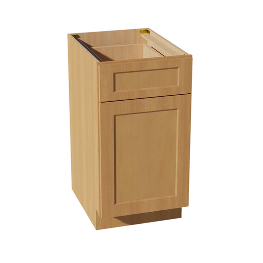 B18TR-ST: Shaker Timber 18" 1 Drawer Trash Pull Out Base Cabinet