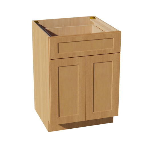 B24-ST: Shaker Timber 24" 1 Drawer 2 Doors Standard Base Cabinet