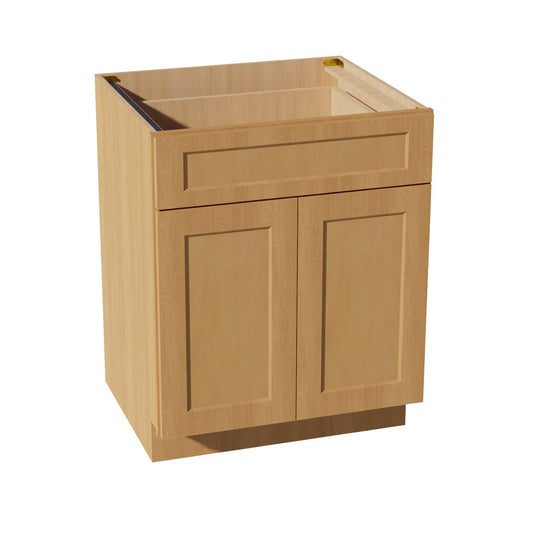 B27-ST: Shaker Timber 27" 1 Drawer 2 Doors Standard Base Cabinet