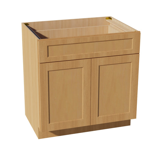B33-ST: Shaker Timber 33" 1 Drawer 2 Doors Standard Base Cabinet