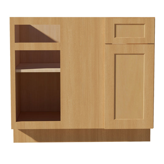 BBC39/42-ST: Shaker Timber 39" 1 Door - 1 Drawer Blind Corner Base Cabinet
