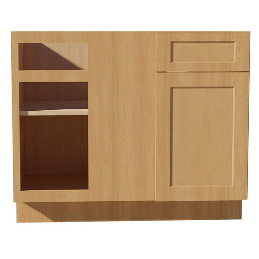 BBC42/45-ST: Shaker Timber 42" 1 Door - 1 Drawer Blind Corner Base Cabinets