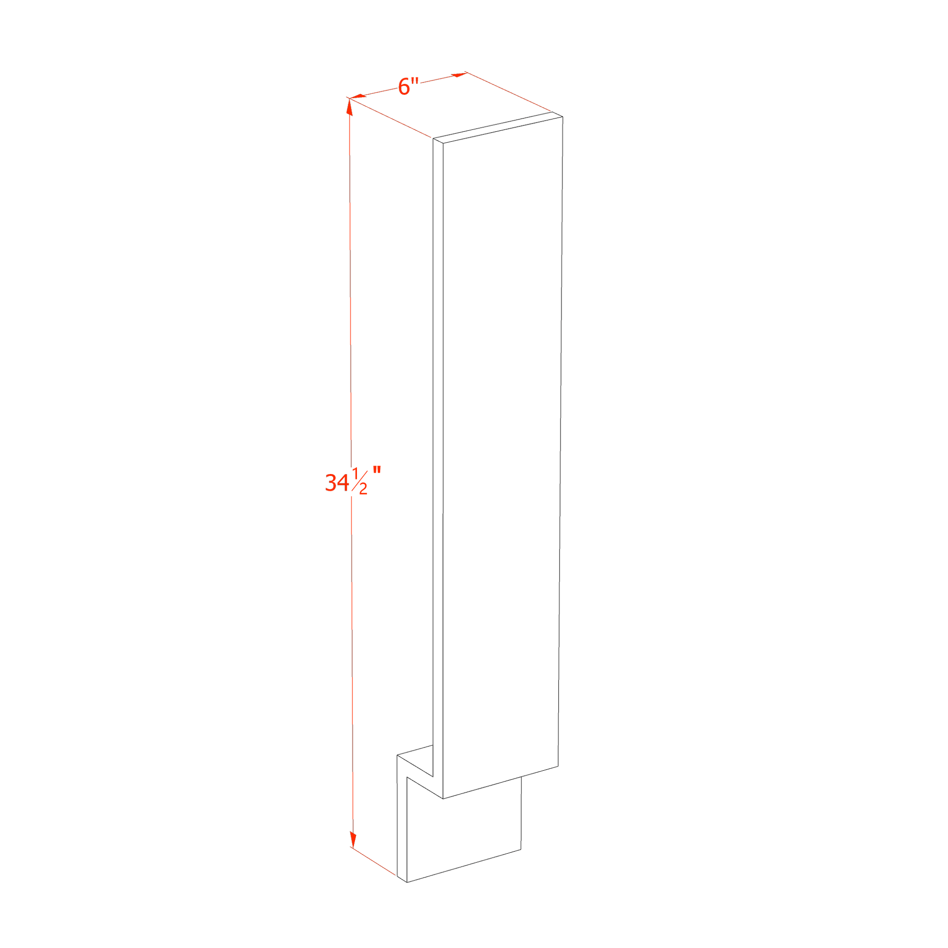 BF6-ST: Shaker Timber 6"W Base Cabinet Filler