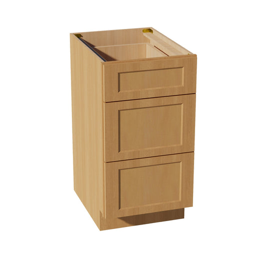 DB18-ST  Base Cabinet 3 Drawers - Shaker Style - Timber   18"W x 34-1/2"H x 24"D